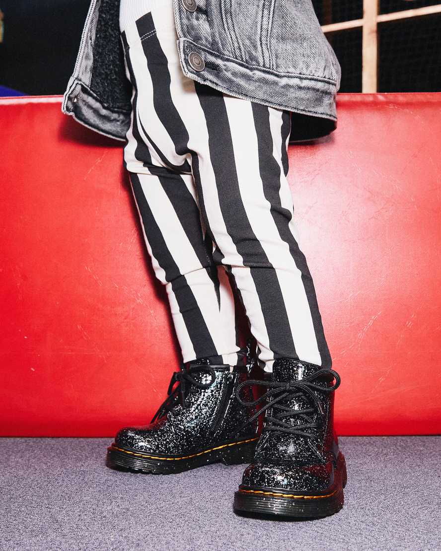 sorte dr martens 1460 glitter ankle børne casual støvler