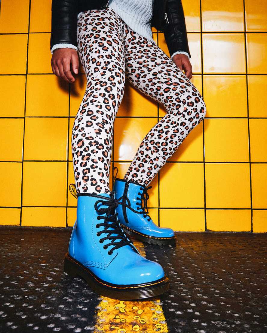 blå dr martens 1460 patent børnestøvler med snøre