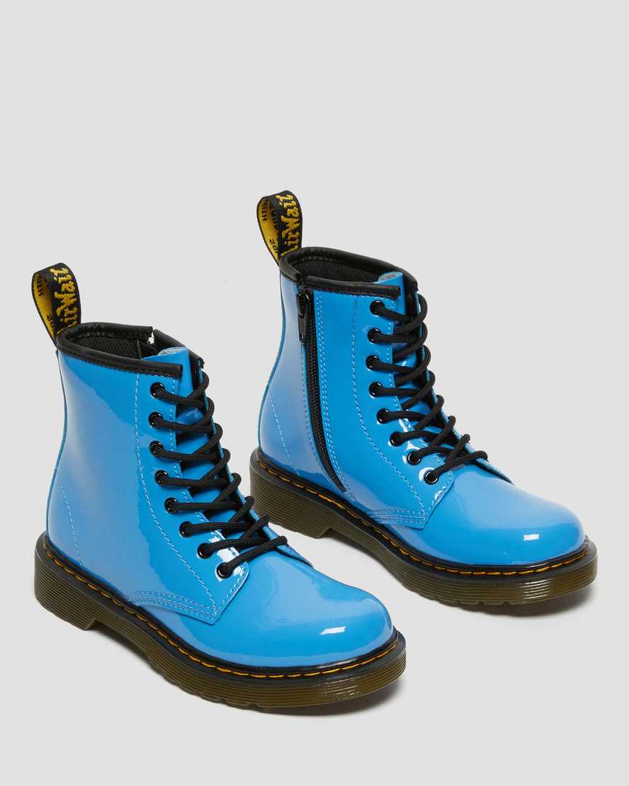 blå dr martens 1460 patent børnestøvler med snøre