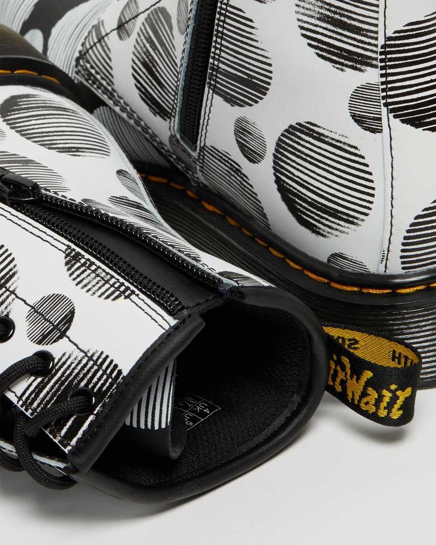 sorte dr martens 1460 polka dot børnestøvler med snøre