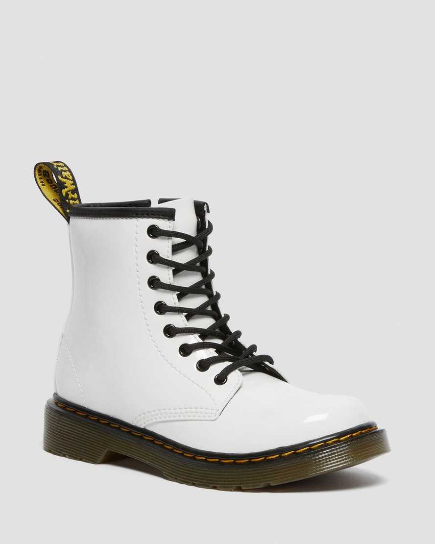 hvide dr martens 1460 patent børnestøvler med snøre