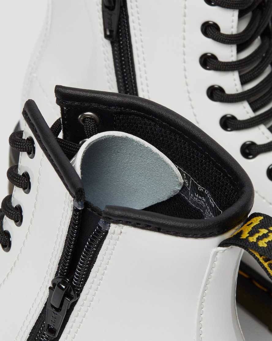 hvide dr martens 1460 patent børnestøvler med snøre