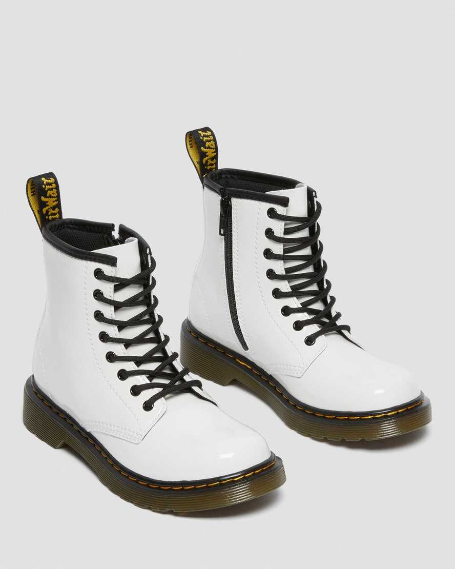 hvide dr martens 1460 patent børnestøvler med snøre