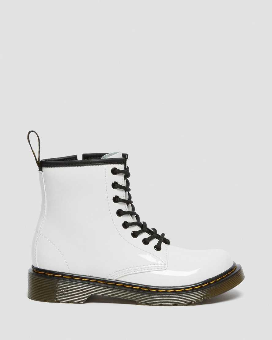 hvide dr martens 1460 patent børnestøvler med snøre