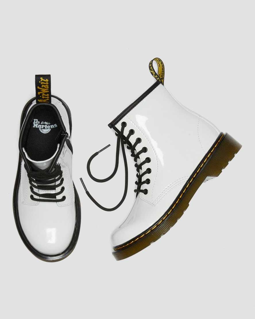 hvide dr martens 1460 patent børnestøvler med snøre