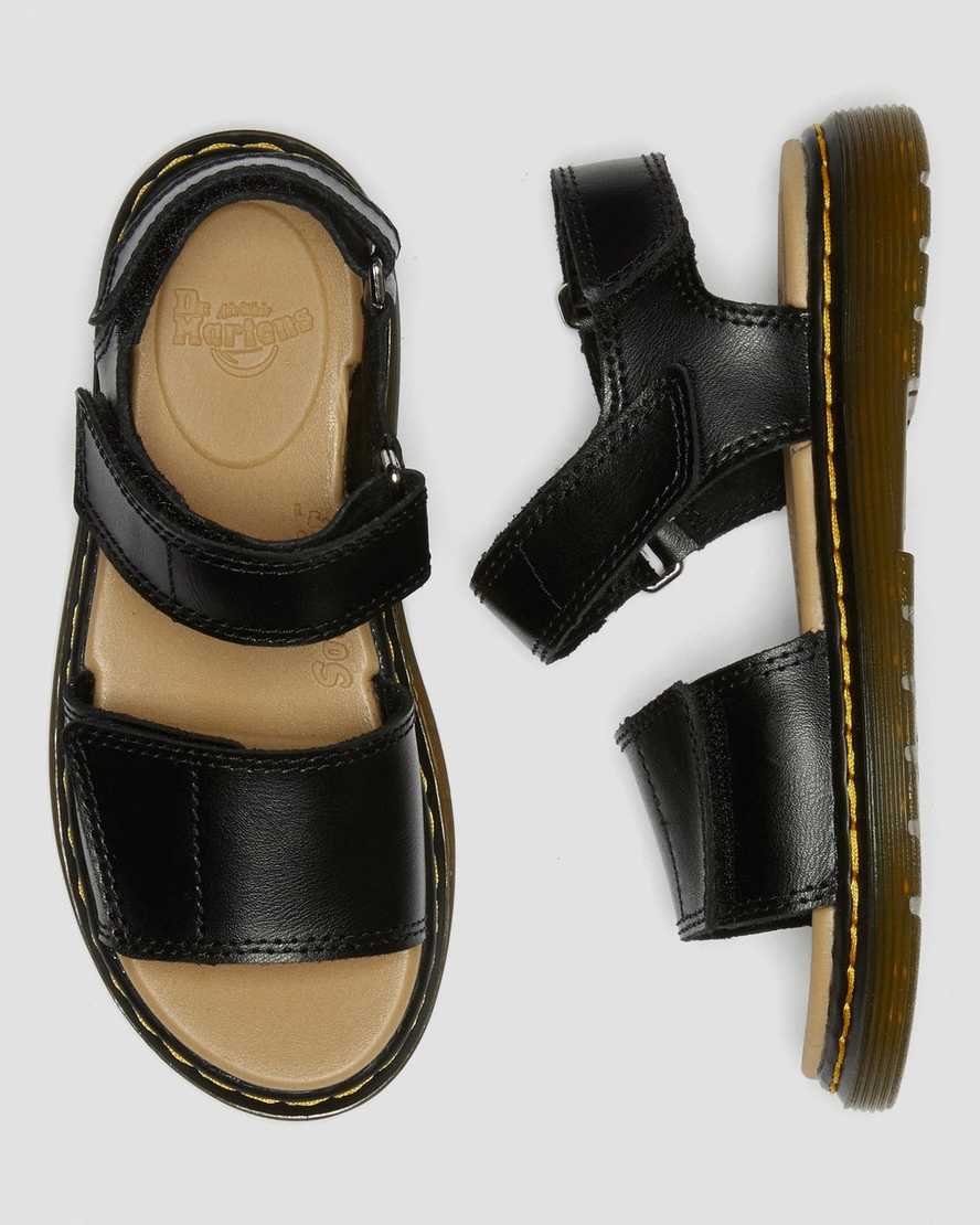 sorte dr martens romi velcro børnesandaler