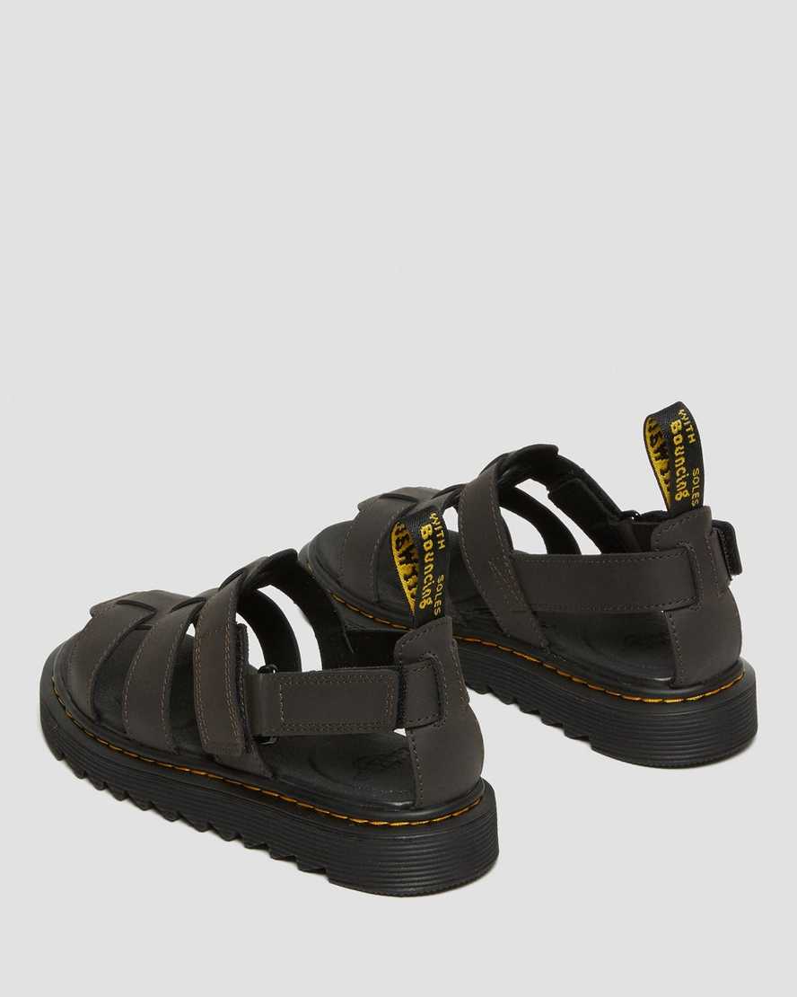 mørkebrune dr martens terry strap børnesandaler