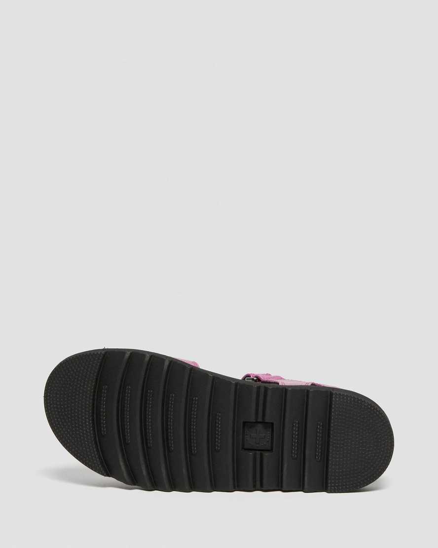 dr. martens klaire reptile emboss strap børnesandaler i lyserød