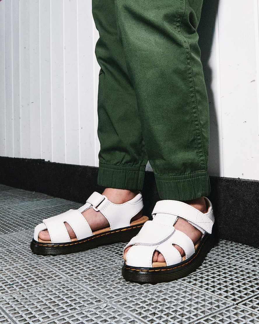 hvide dr martens moby ii velcro børnesandaler