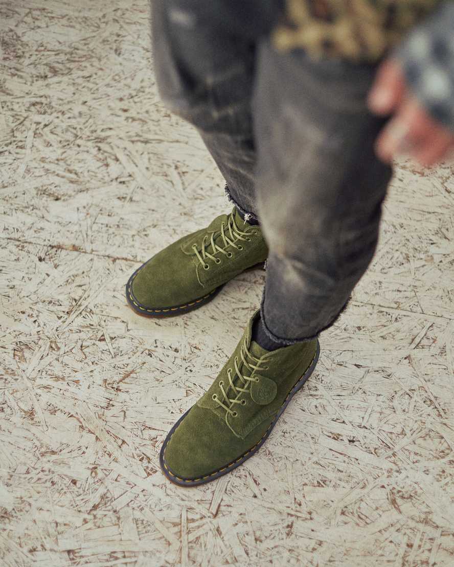 olivengrønne dr. martens 101 herre ankelstøvler