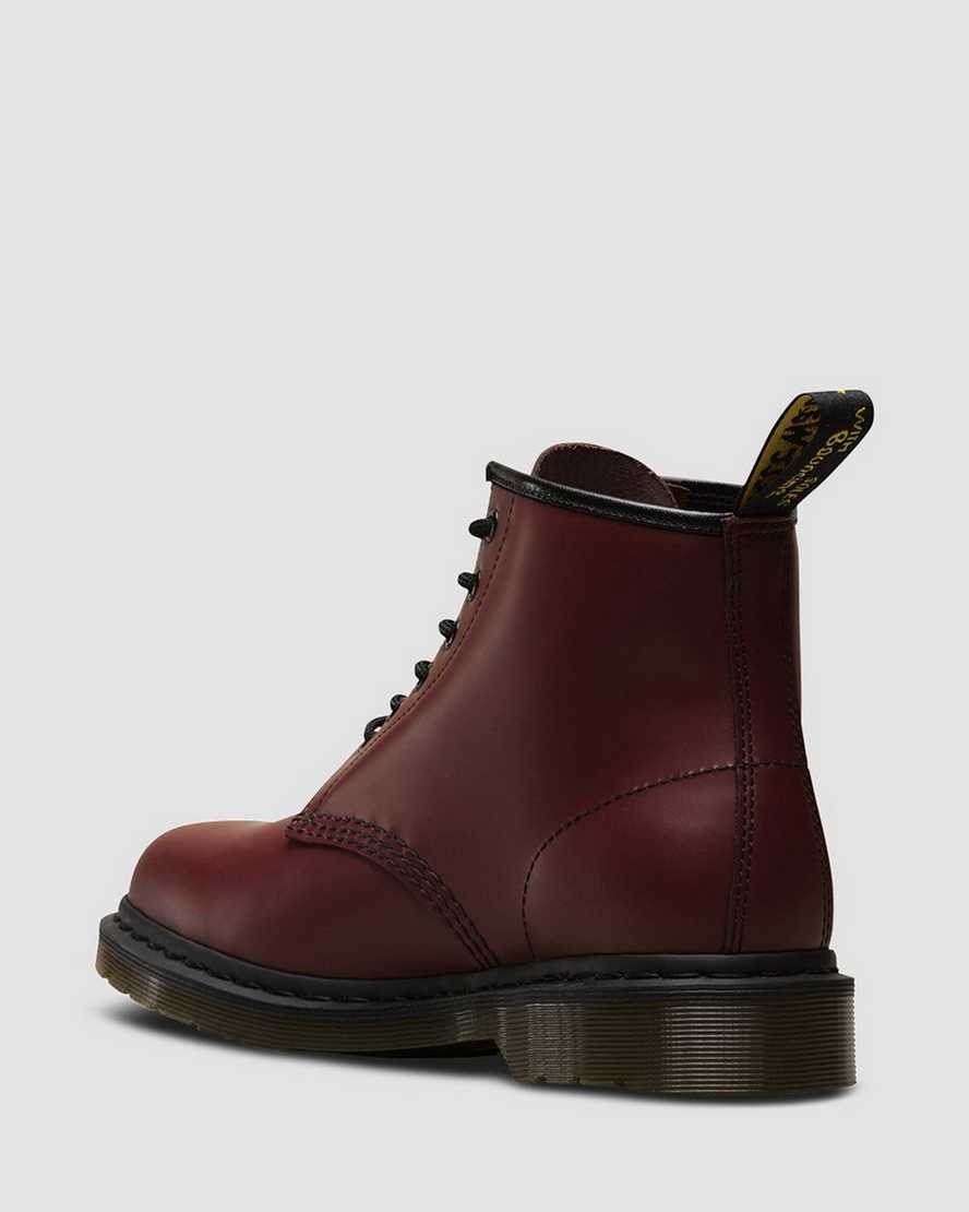 røde dr martens 101 smooth herre ankelstøvler