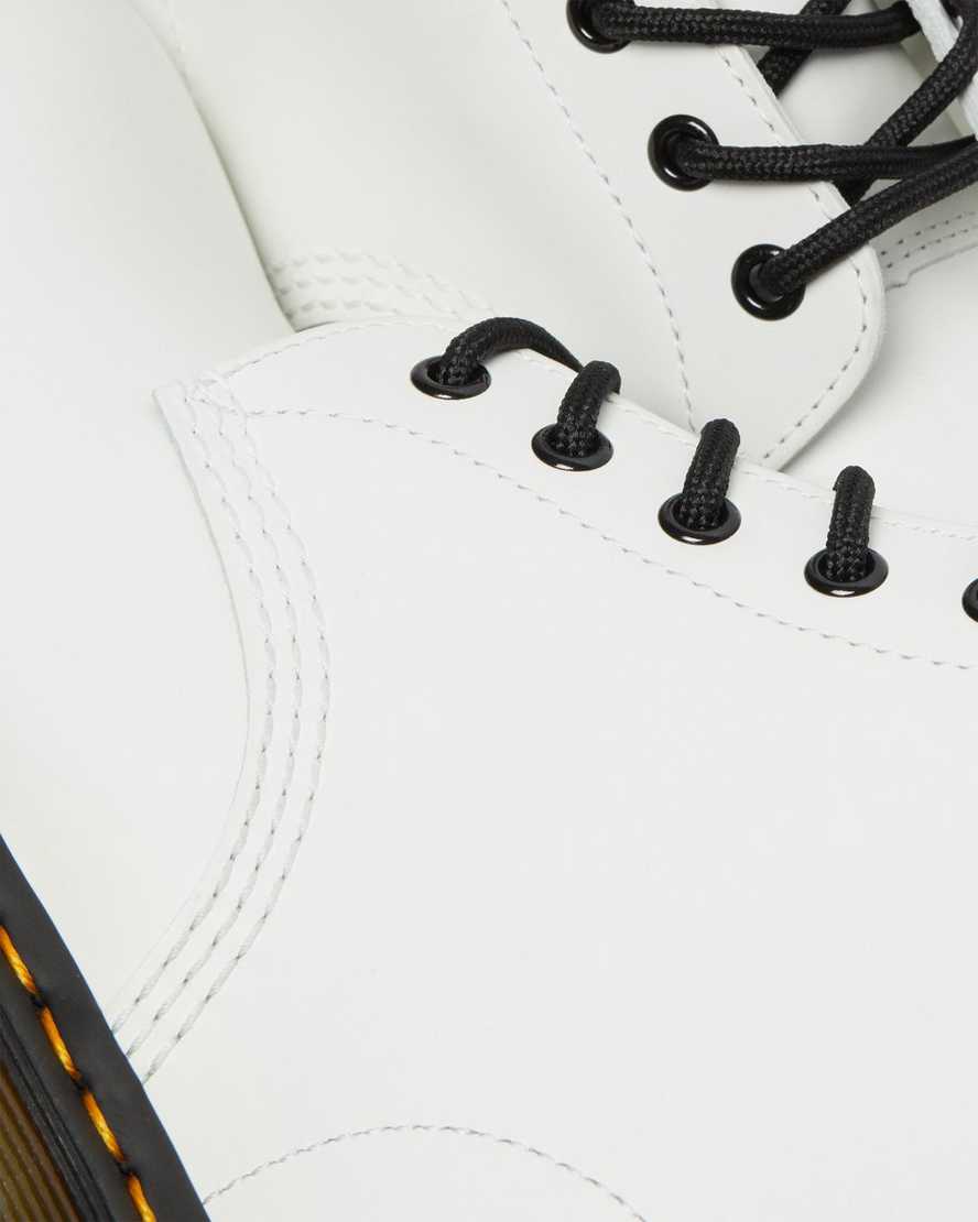 hvide dr martens 101 yellow stitch smooth herre ankelstøvler