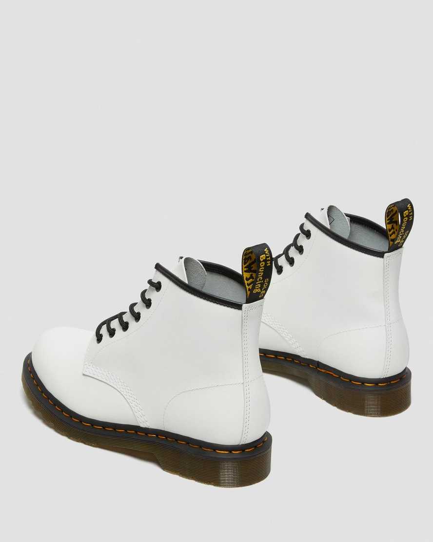 hvide dr martens 101 yellow stitch smooth herre ankelstøvler