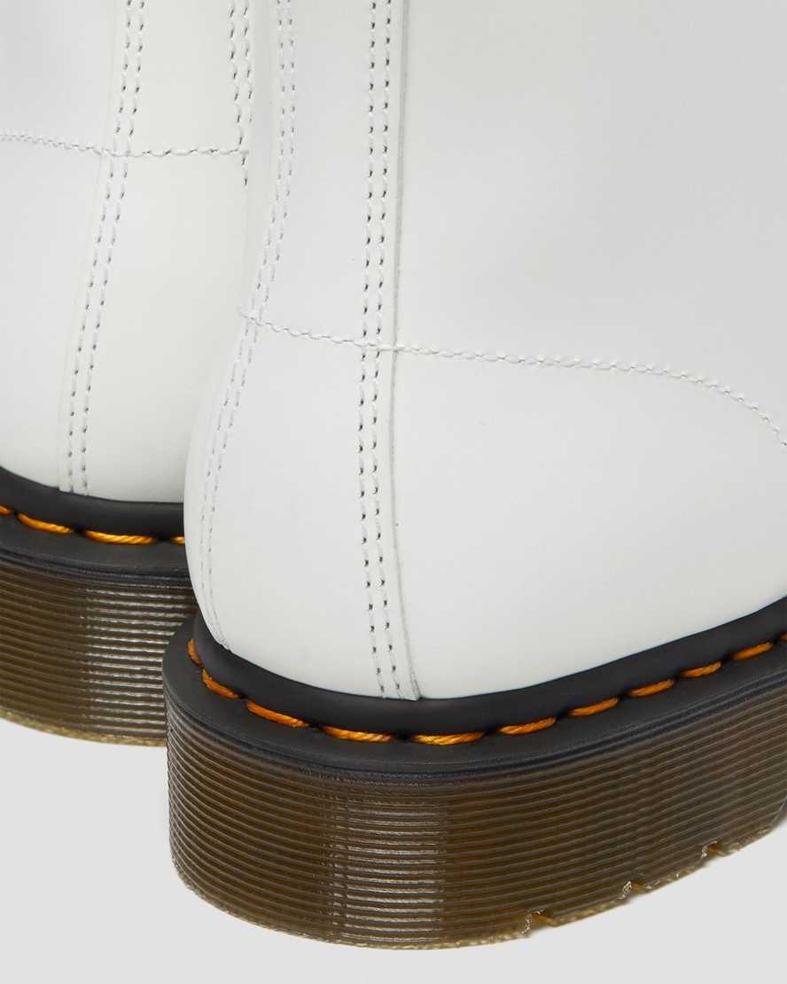 hvide dr martens 101 yellow stitch smooth herre ankelstøvler
