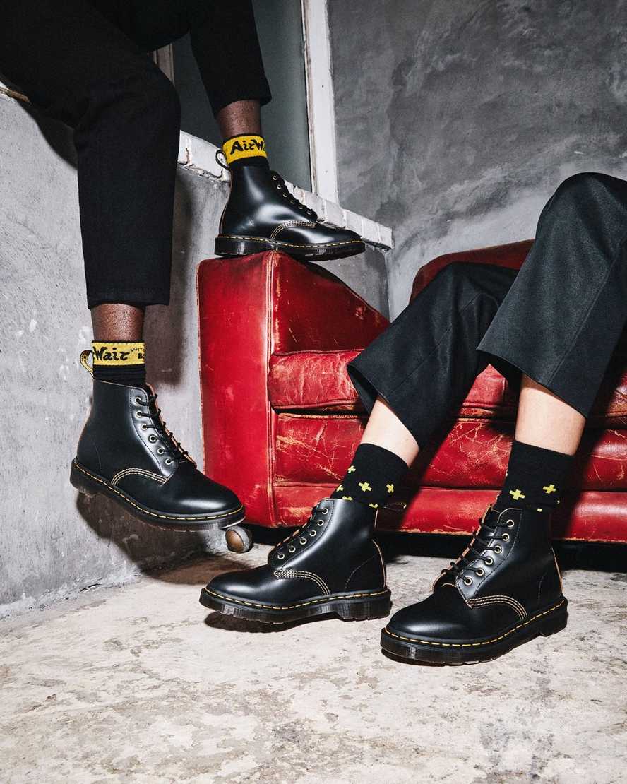 sorte dr martens 101 vintage smooth herre ankelstøvler
