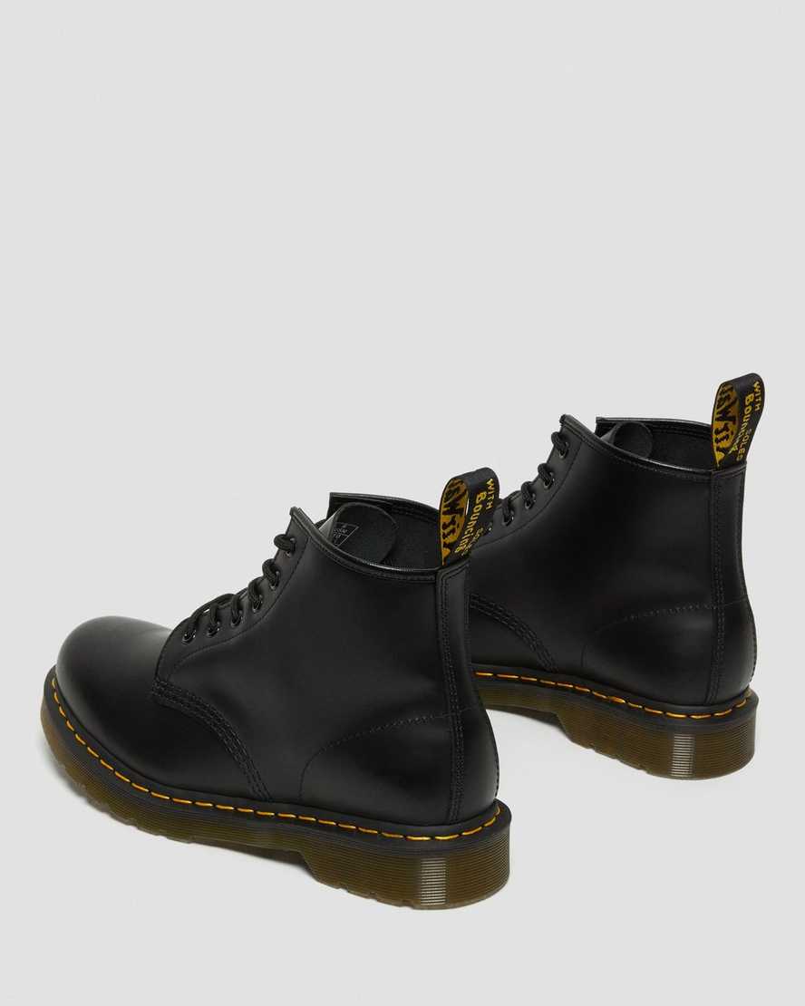 sorte dr martens 101 yellow stitch smooth herre ankelstøvler