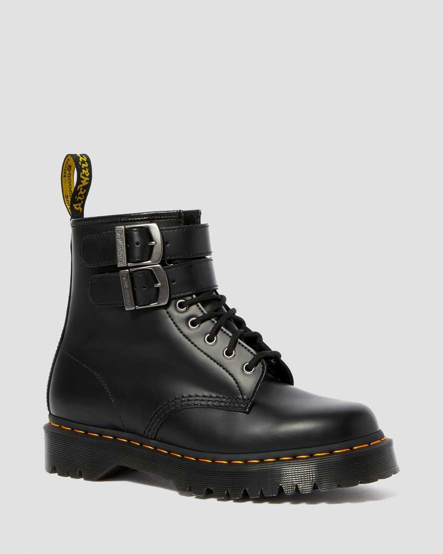 sorte dr martens 1460 smooth herre støvler med spænde