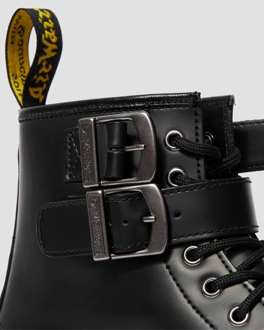 sorte dr martens 1460 smooth herre støvler med spænde