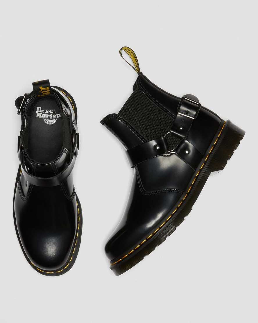 sorte dr martens wincox smooth herre støvler med spænde