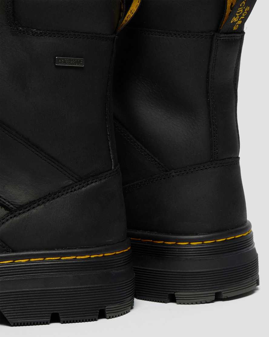 sorte dr martens iowa vandtætte poly herre casual støvler