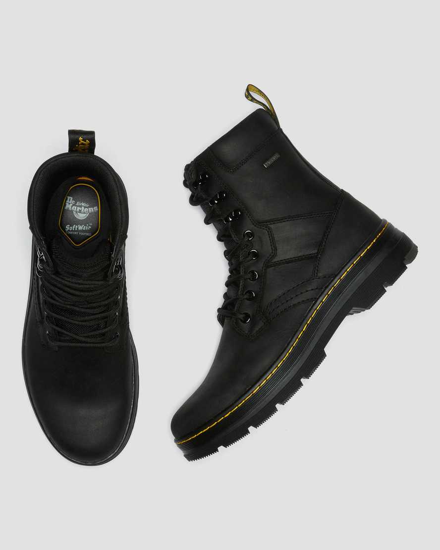 sorte dr martens iowa vandtætte poly herre casual støvler