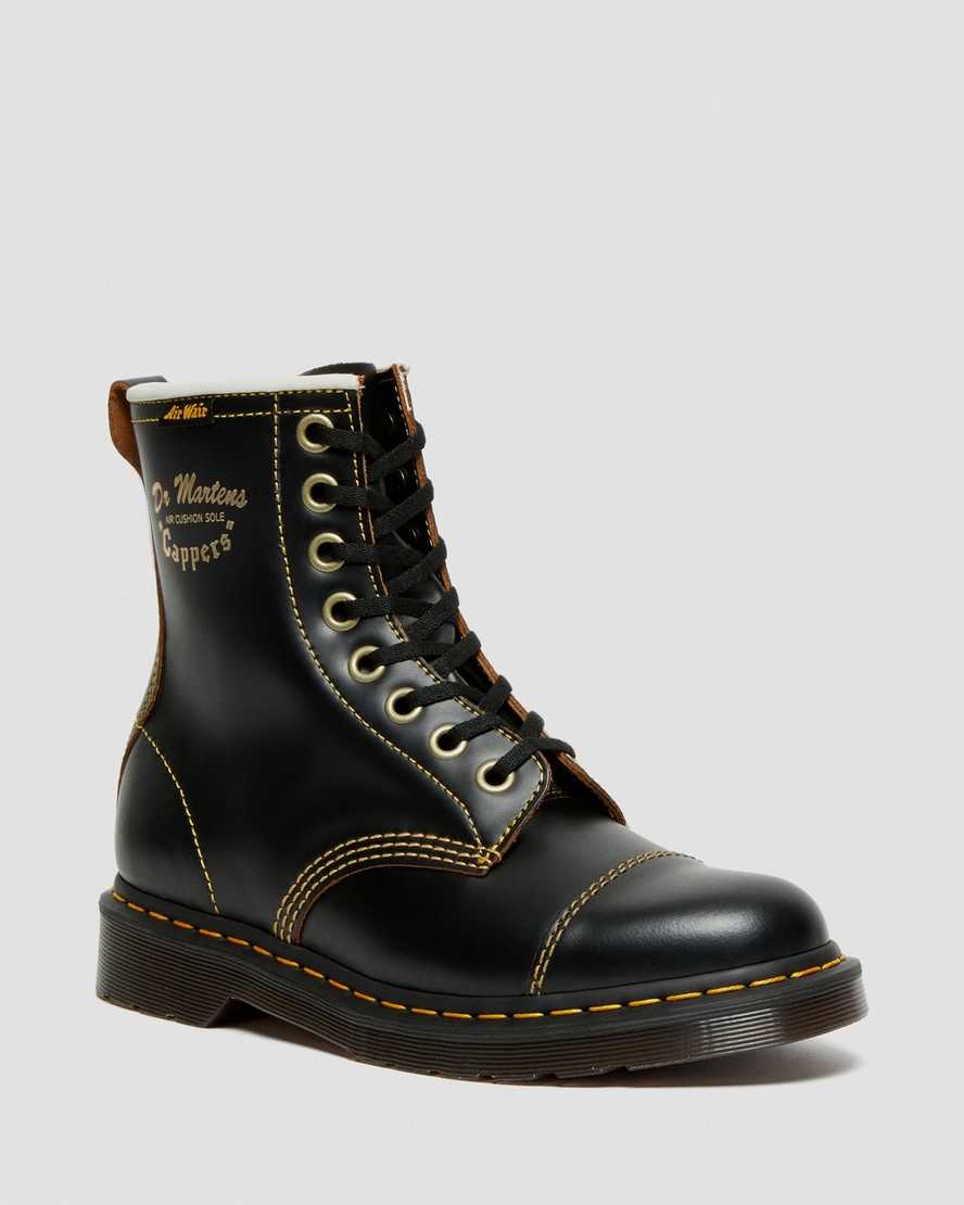 sorte dr martens capper vintage smooth herre casual støvler