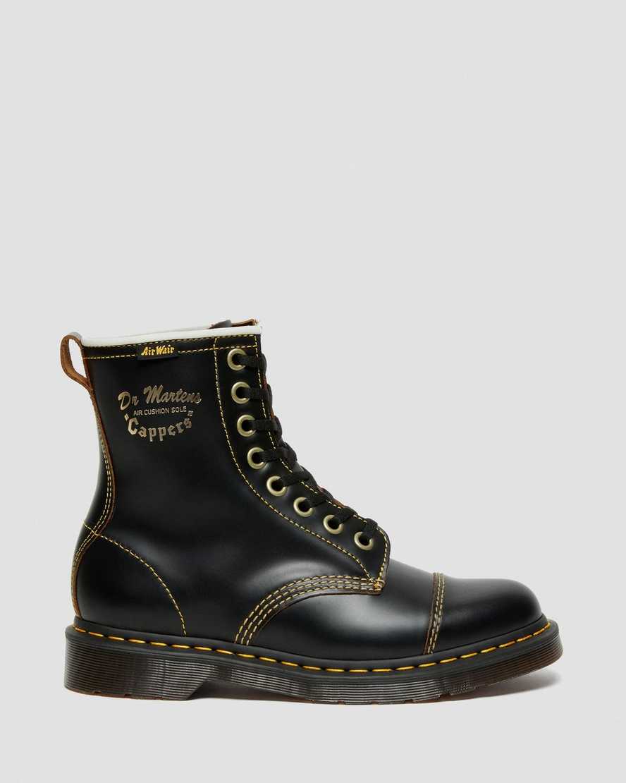 sorte dr martens capper vintage smooth herre casual støvler