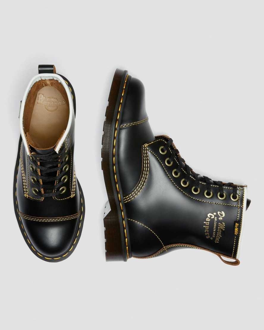 sorte dr martens capper vintage smooth herre casual støvler