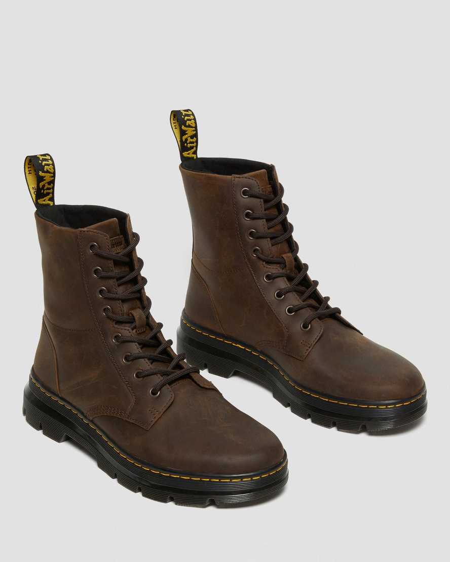 brune dr martens combs crazy horse herre casual støvler