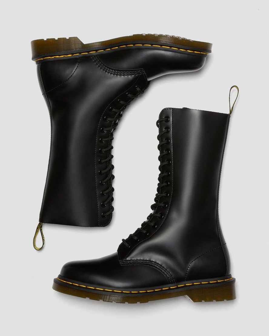 sorte dr martens 1914 smooth tall herre casual støvler