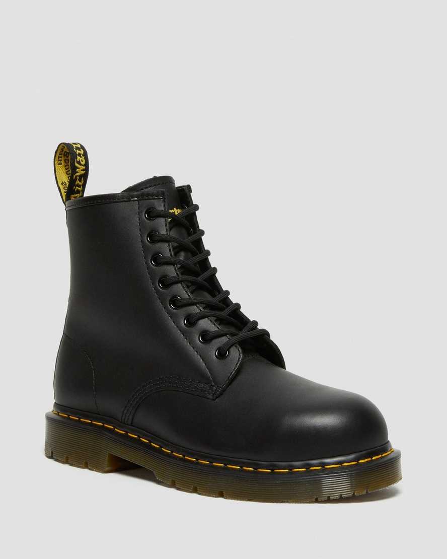 sorte dr martens 1460 skridsikre ståltå herre casual støvler
