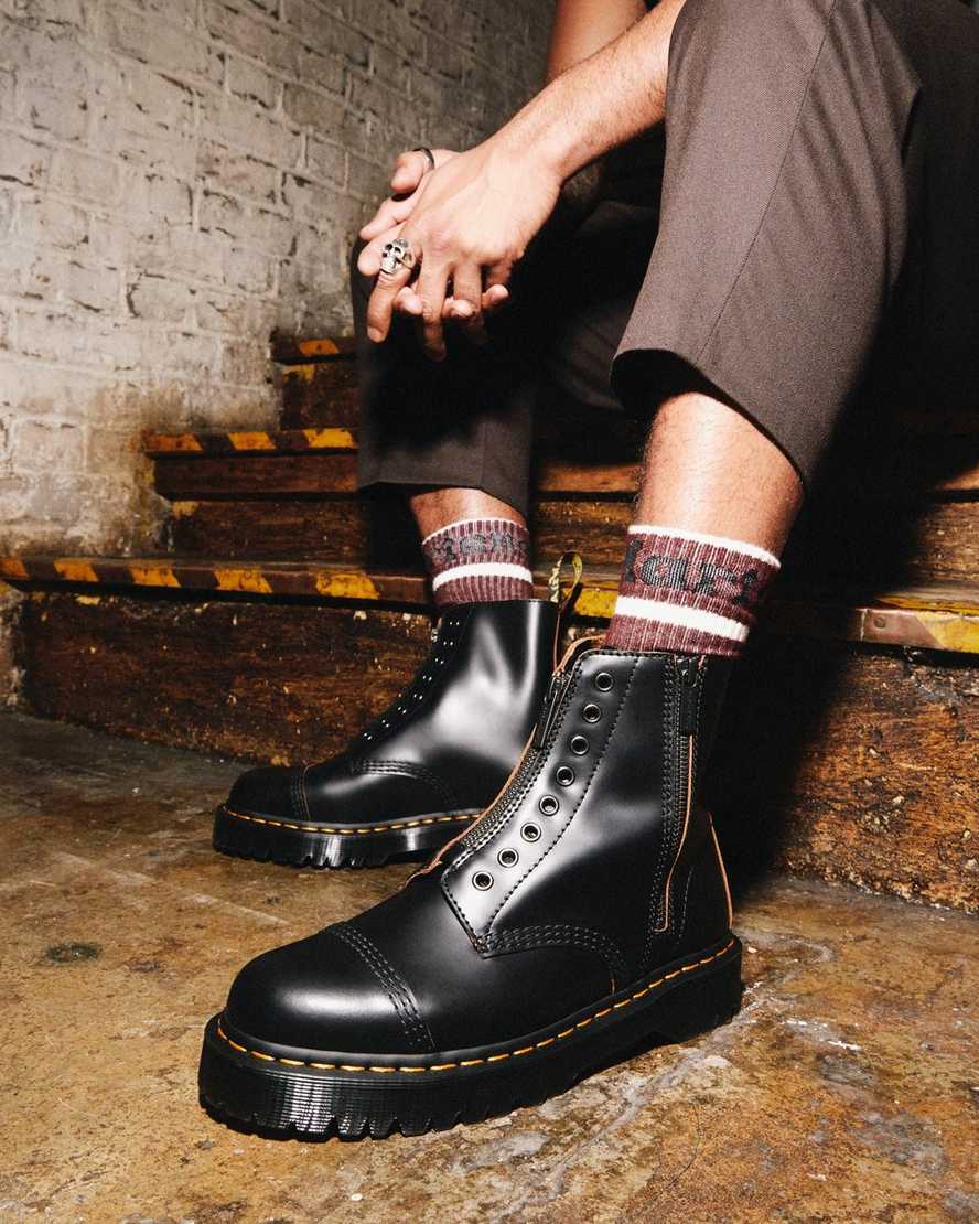 sorte dr martens 1460 laceless bex herre casual støvler