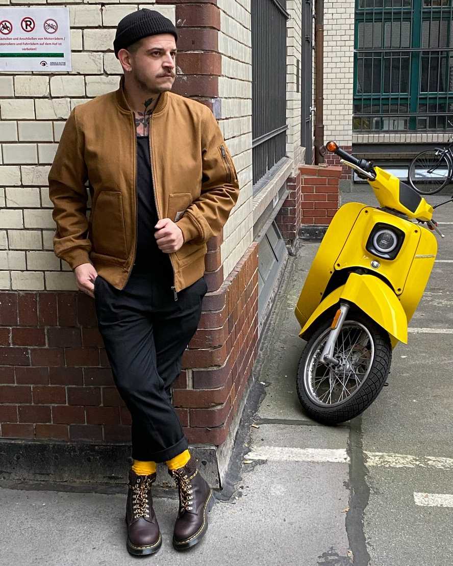 dr. martens 1460 dms wintergrip fleece herre støvler i mørkebrun