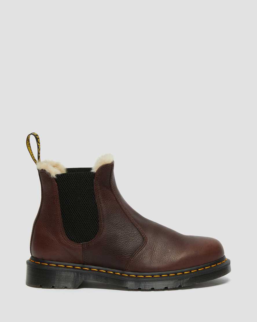 brune dr martens 2976 herre chelsea støvler med faux fur-for