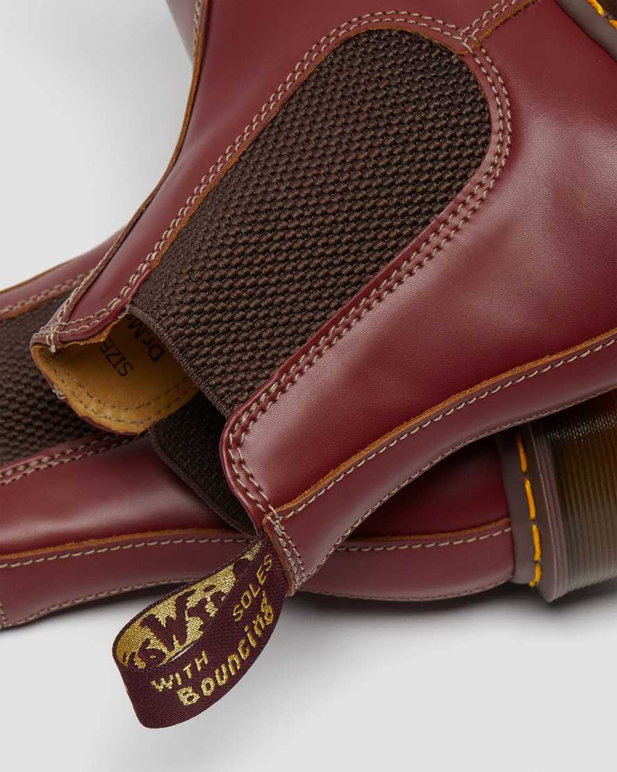 røde dr martens 2976 vintage made in england herre chelsea støvler