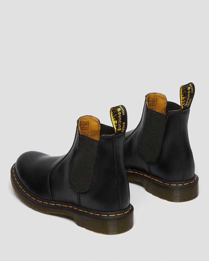 sorte dr martens 2976 yellow stitch smooth herre chelsea støvler