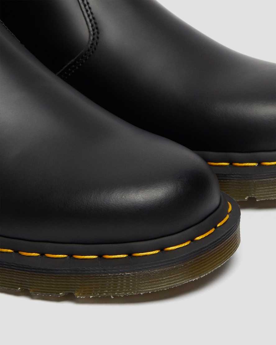 sorte dr martens 2976 yellow stitch smooth herre chelsea støvler
