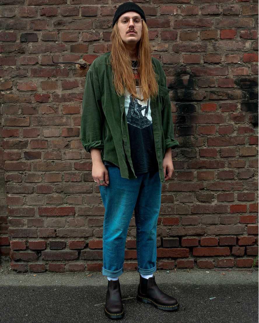 mørkebrune dr martens 2976 dms wintergrip herre chelsea støvler