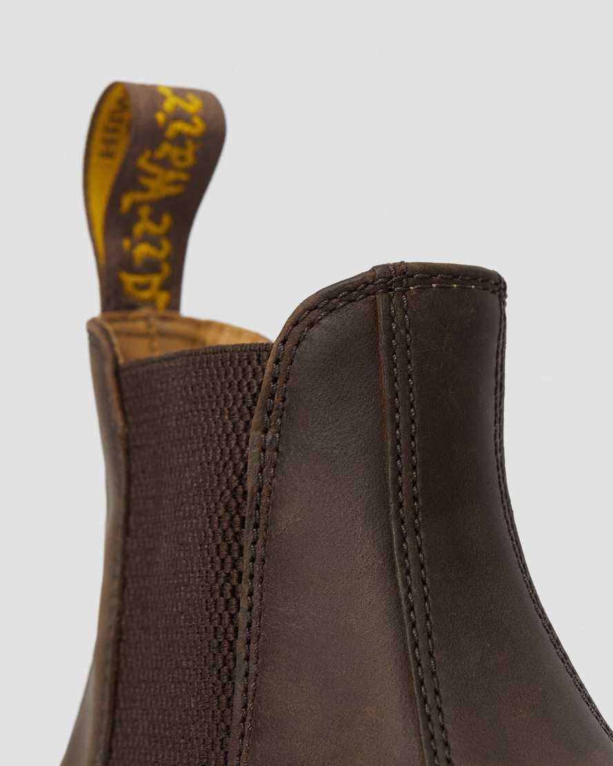 brune dr martens 2976 crazy horse herre chelsea støvler
