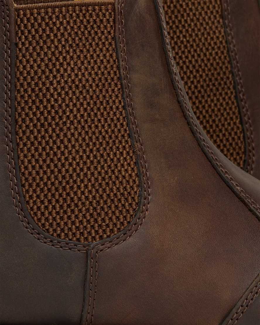 brune dr martens 2976 crazy horse herre chelsea støvler