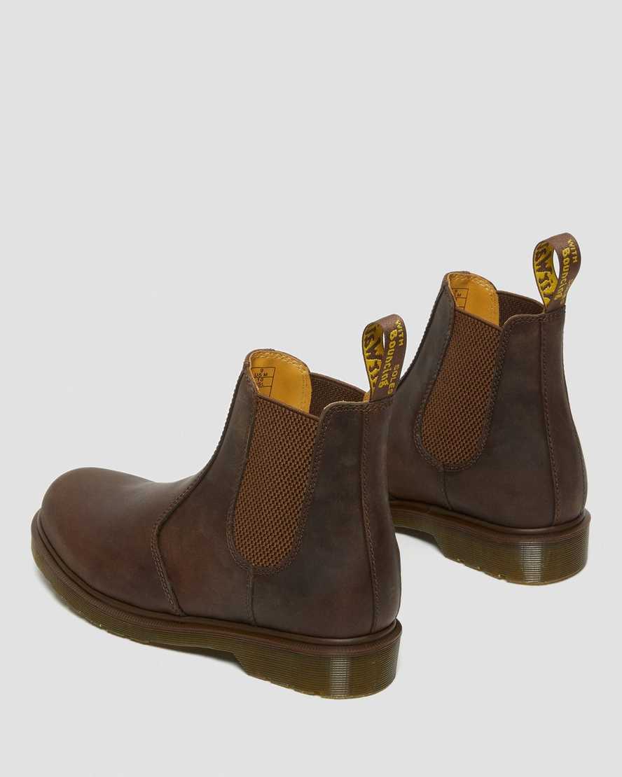 brune dr martens 2976 crazy horse herre chelsea støvler