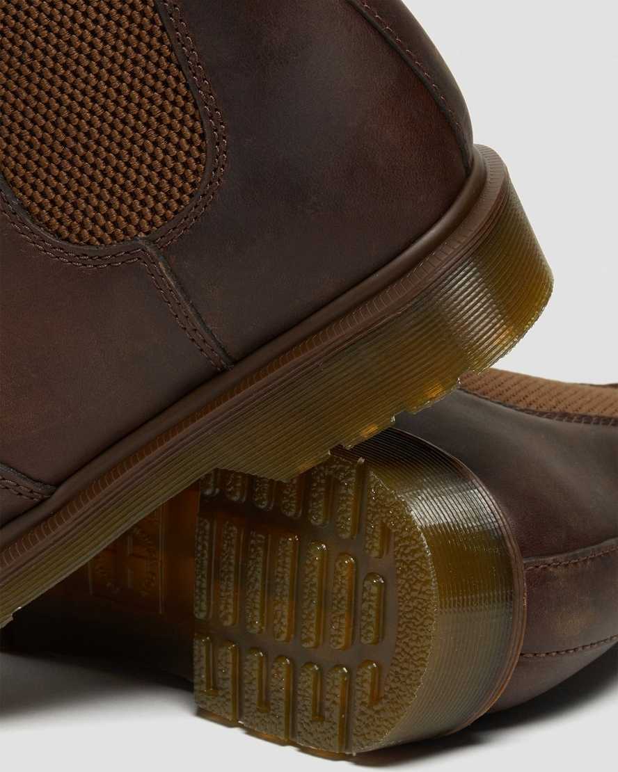 brune dr martens 2976 crazy horse herre chelsea støvler