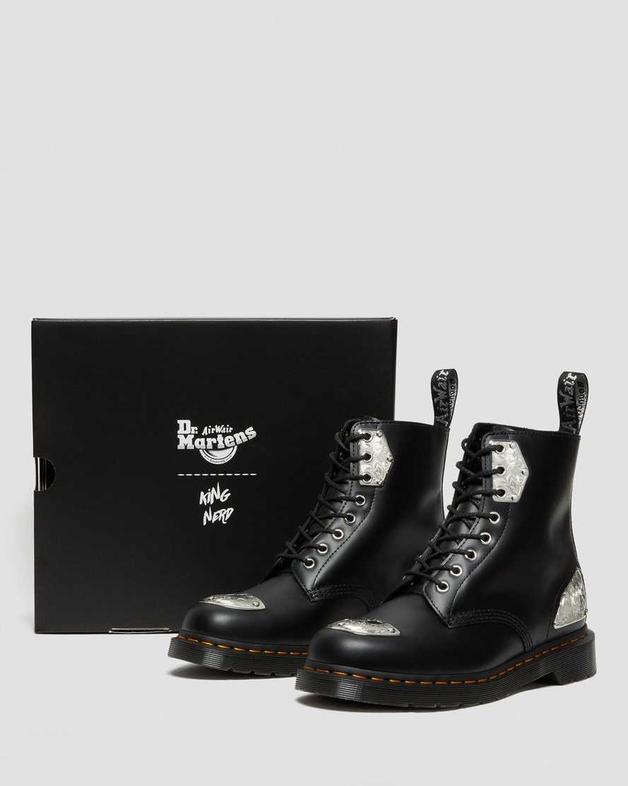 sorte dr martens king nerd 1460 herrestøvler med snørebånd