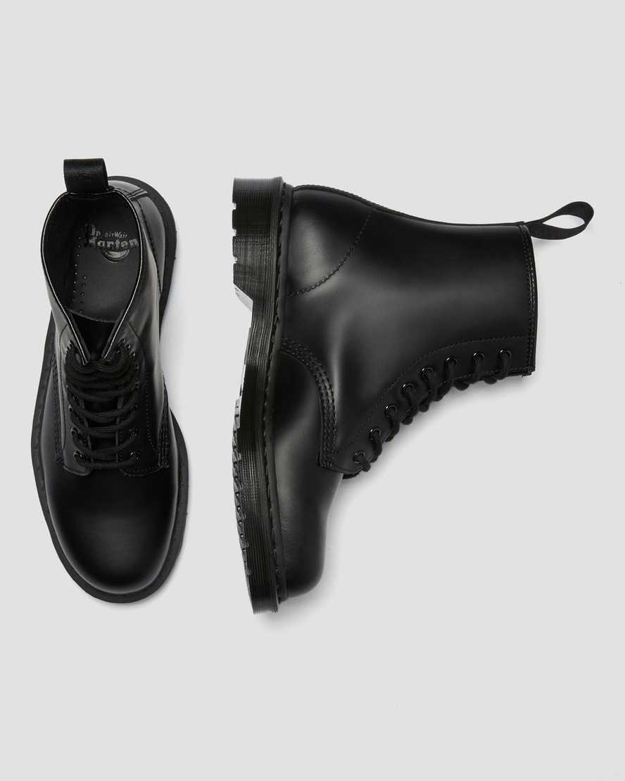 sorte dr martens 1460 mono smooth herrestøvler med snørebånd