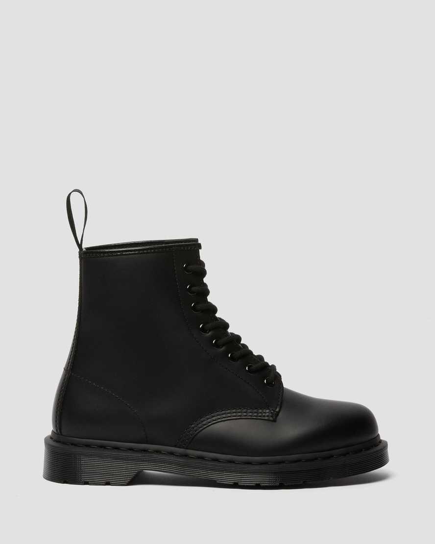 sorte dr martens 1460 mono smooth herrestøvler med snørebånd