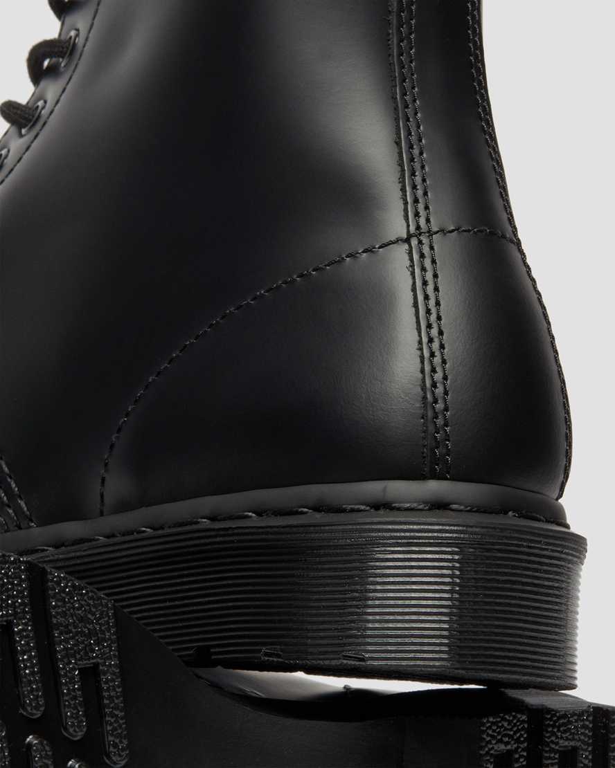 sorte dr martens 1460 mono smooth herrestøvler med snørebånd