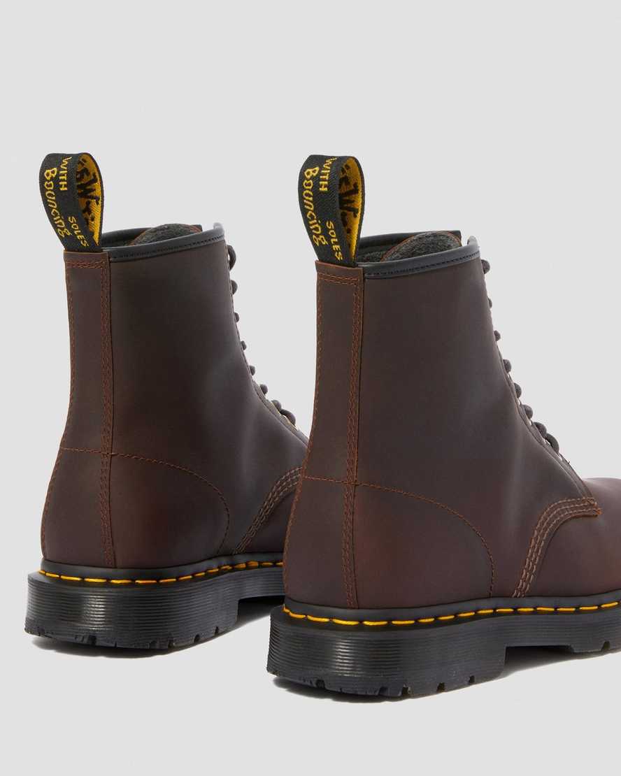 mørkebrune dr martens 1460 dms wintergrip herrestøvler med snørebånd