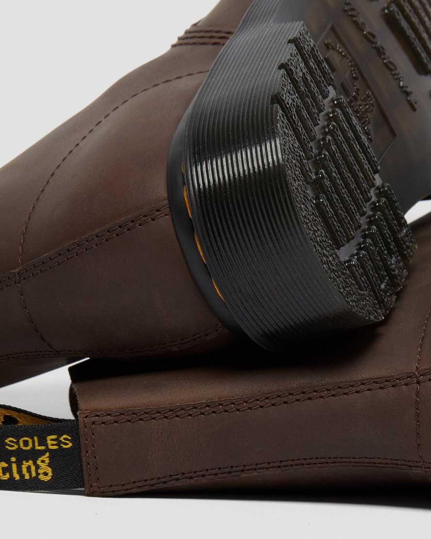 mørkebrune dr martens 1460 pascal herrestøvler med snørebånd