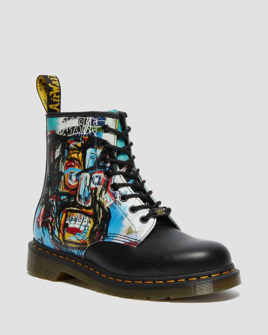 sorte dr martens 1460 basquiat herrestøvler med snørebånd