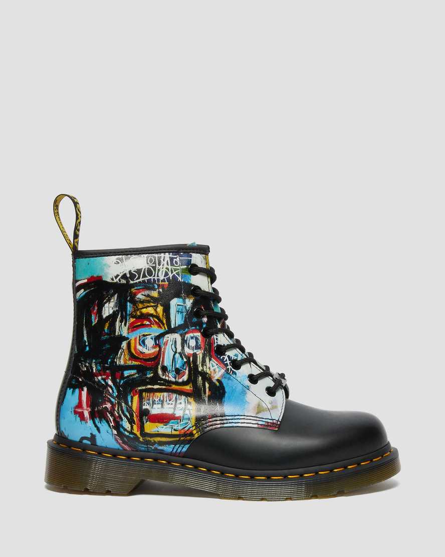 sorte dr martens 1460 basquiat herrestøvler med snørebånd